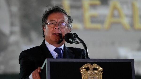 O presidente da Colômbia, Gustavo Petro, discursa em Bogotá. 20 de agosto de 2022. - Sputnik Brasil