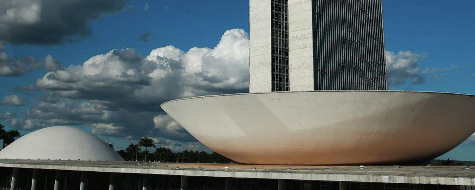 A cúpula maior do Congresso, voltada para cima, abriga o plenário da Câmara dos Deputados - Sputnik Brasil, 1920, 18.05.2026