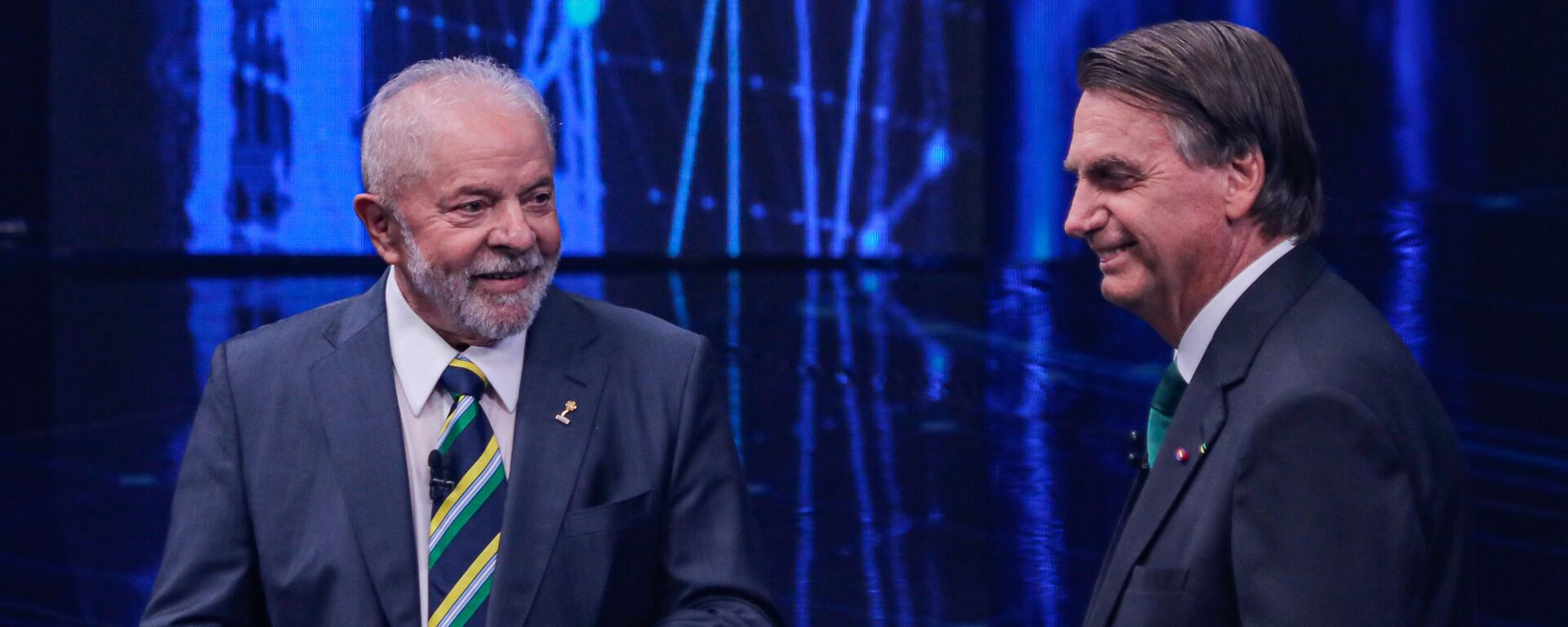 Lula da Silva e Jair Bolsonaro participam do debate presidencial promovido pela TV Bandeirantes. São Paulo, 16 de outubro de 2022. - Sputnik Brasil, 1920, 30.10.2022