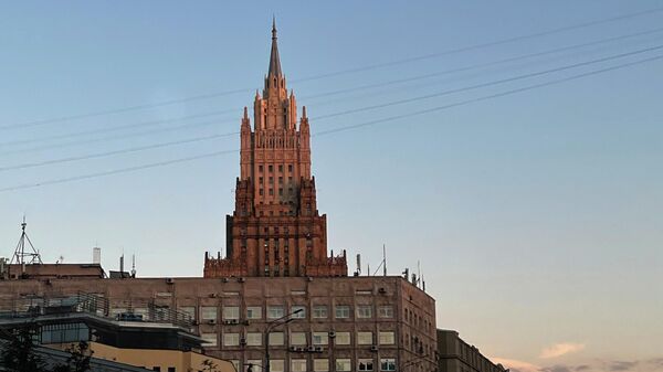 Espiral do prédio do Ministério das Relações Exteriores da Rússia em Moscou, Rússia, foto publicada em 18 de agosto de 2022 - Sputnik Brasil