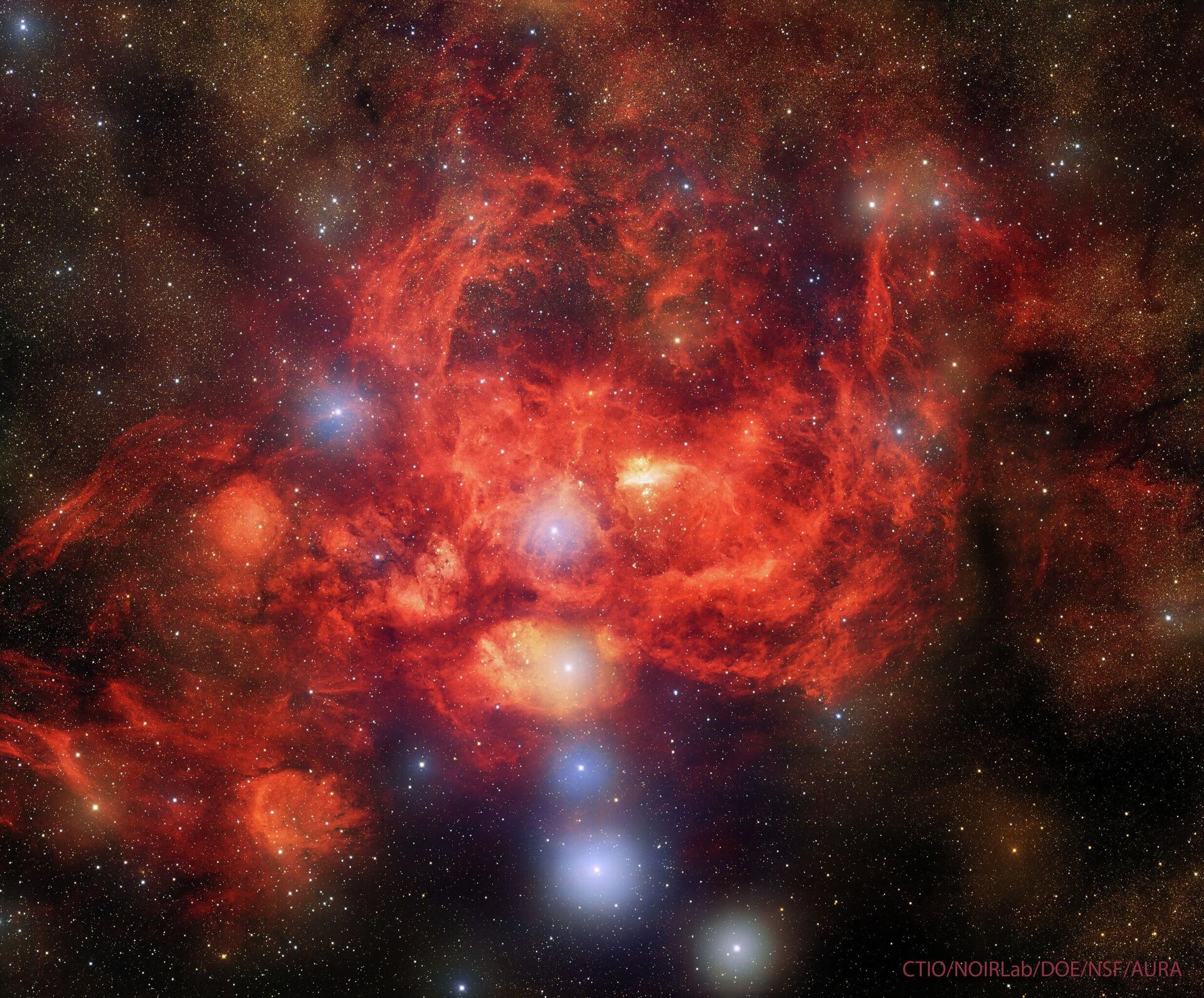 A NASA revelou a imagem do dia no site Astronomy Picture of the Day, mostrando a nebulosa NGC 6357, também conhecida como Nebulosa da Lagosta - Sputnik Brasil, 1920, 02.11.2022