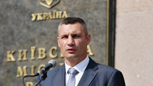 Prefeito de Kiev, Vitaly Klitschko,  durante um evento festivo na sede da prefeitura da cidade em 23 de agosto de 2016 - Sputnik Brasil