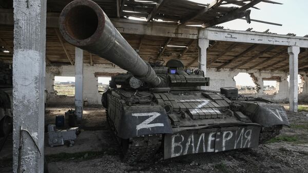 Tanque russo na área de Zaporozhie - Sputnik Brasil