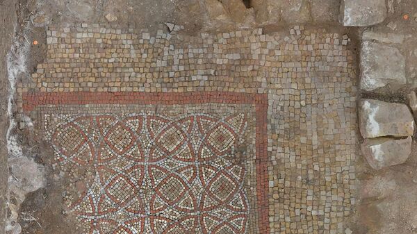 Uma equipe de arqueólogos da Universidade de Leicester, no Reino Unido, descobriu um raro mosaico que fazia parte de uma luxuosa residência romana, a aproximadamente 120 quilômetros de Londres - Sputnik Brasil
