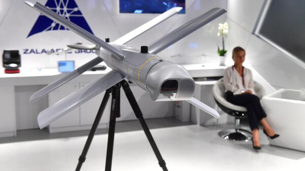 Drone da empresa russa ZALA Aero em exibição durante feira militar em Moscou, na Rússia, em 28 de junho de 2019 - Sputnik Brasil