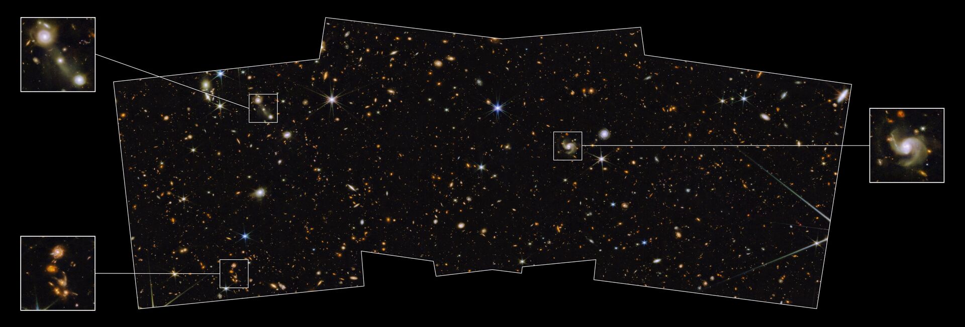 O Telescópio Espacial James Webb registrou uma perspectiva única do Universo, incluindo galáxias nunca antes vistas que brilham como diamantes no cosmo - Sputnik Brasil, 1920, 15.12.2022