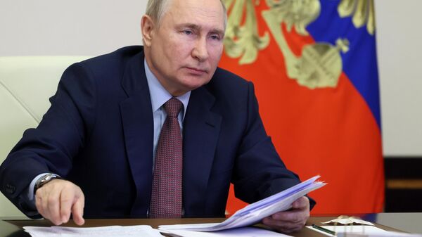 Vladimir Putin durante reunião do Conselho de Desenvolvimento Estratégico e de Projetos Nacionais russo. Moscou, 15 de dezembro de 2022 - Sputnik Brasil