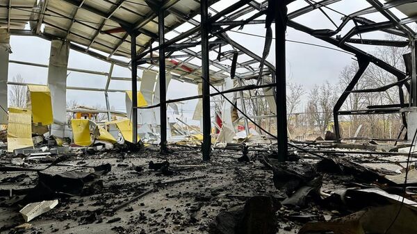 Granja destruída após o bombardeio das Forças Armadas da Ucrânia na região de Belgorod. Rússia, 18 de dezembro de 2022 - Sputnik Brasil