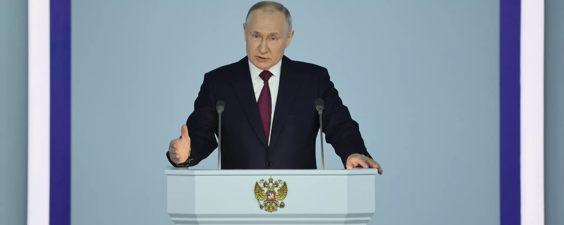 O presidente da Rússia, Vladimir Putin, em discurso à Assembleia Federal, em 21 de fevereiro de 2023 - Sputnik Brasil, 1920, 12.07.2024