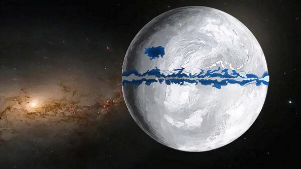 Ilustração da Terra bola de neve durante a Idade do Gelo Marinoana, há 651 - 635 milhões - Sputnik Brasil