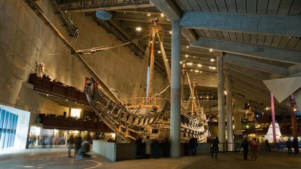 Navio de guerra sueco Vasa, apresentado em um museu - Sputnik Brasil