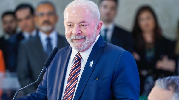 Presidente da República, Luiz Inácio Lula da Silva, durante reunião ministerial dos 100 dias de governo, em 10 de abril de 2023 - Sputnik Brasil