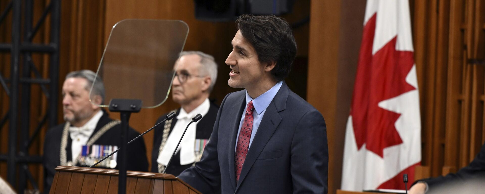 Justin Trudeau, primeiro-ministro canadense, fala antes de Joe Biden, presidente dos EUA, no parlamento canadense, Ottawa, Canadá, 24 de março de 2023 - Sputnik Brasil, 1920, 13.01.2025