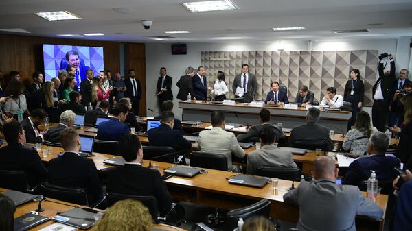 Comissão Mista Parlamentar de Inquérito (CPMI) criada para investigar os atos antidemocráticos de 8 de janeiro realiza reunião para instalação, eleição do presidente, vice e indicação do relator., 25 de maio de 2023 - Sputnik Brasil