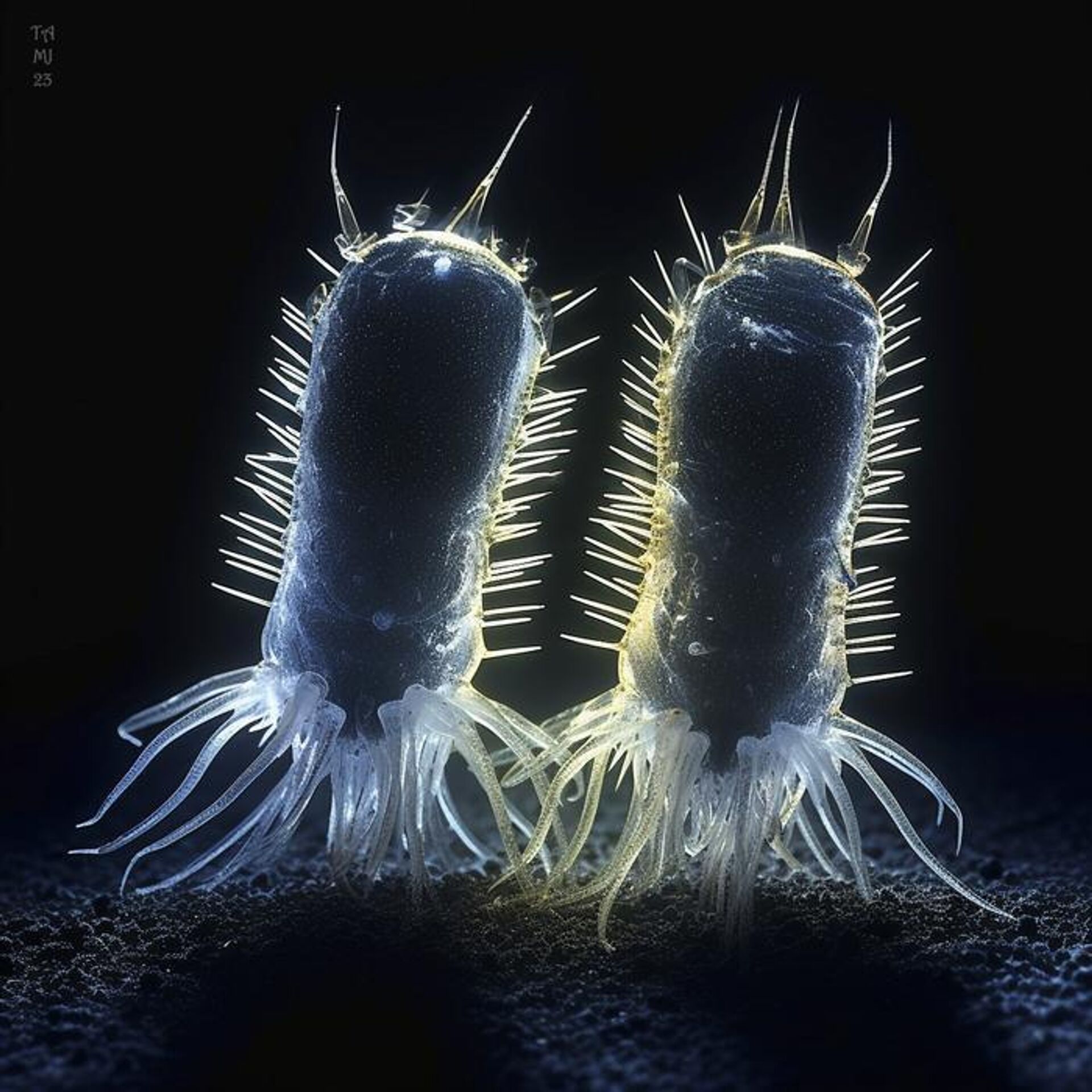 Representação artística de dois organismos primitivos eucariotos da biota protosterol - Sputnik Brasil, 1920, 08.06.2023