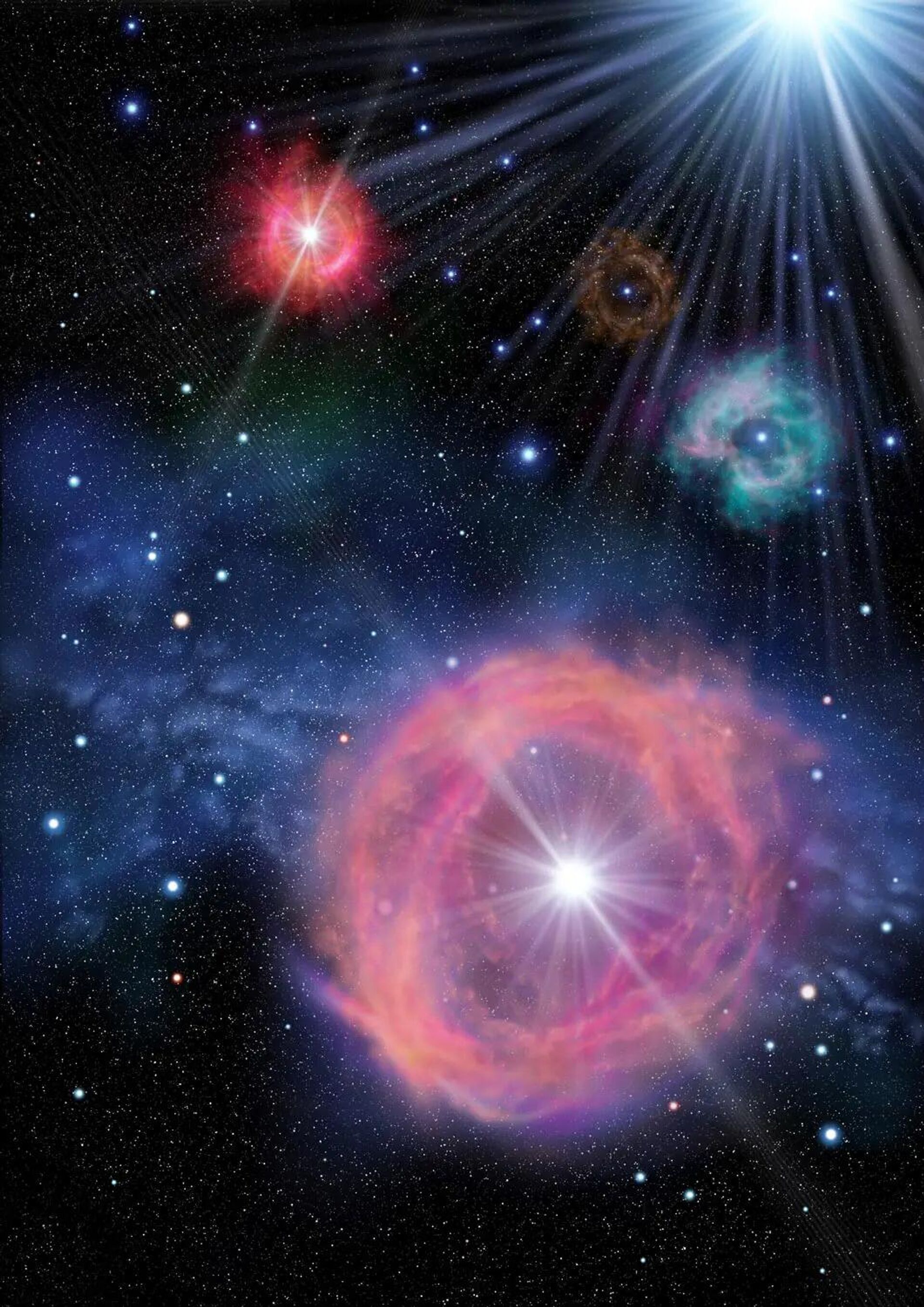 Impressão de supernovas de instabilidade de pares das primeiras estrelas massivas - Sputnik Brasil, 1920, 09.06.2023
