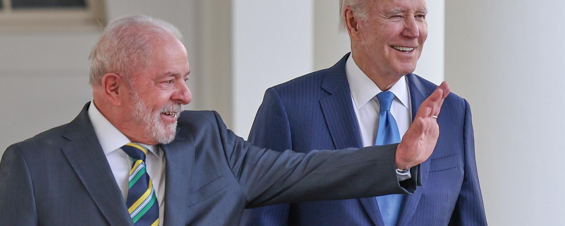 Presidente dos Estados Unidos da América, Joe Biden, e o presidente da República do Brasil, Luiz Inácio Lula da Silva, durante fotografia oficial na Casa Branca. Washington, D.C., 10 de fevereiro de 2023 - Sputnik Brasil, 1920, 09.07.2024