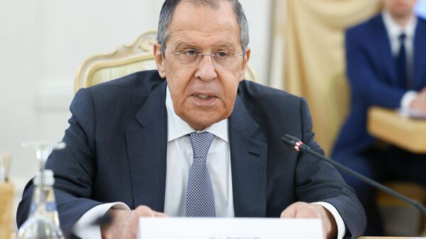 O ministro das Relações Exteriores da Rússia, Sergei Lavrov, preside uma reunião do Conselho Empresarial em Moscou, na Rússia - Sputnik Brasil
