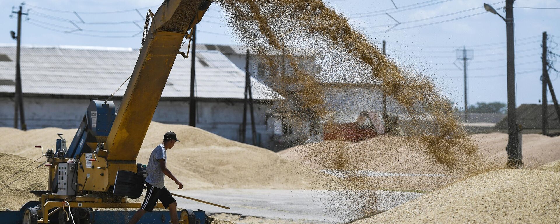 Transbordo de grãos no terminal de grãos no distrito de Krasnogvardeysky, na Crimeia, Rússia - Sputnik Brasil, 1920, 25.04.2024