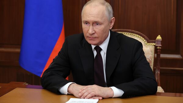 Vladimir Putin faz discurso na Cúpula do BRICS, 22 de agosto de 2023 - Sputnik Brasil