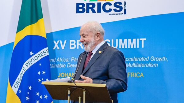Presidente da República, Luiz Inácio Lula da Silva, durante coletiva de imprensa na África do Sul, 24 de agosto de 2023 - Sputnik Brasil
