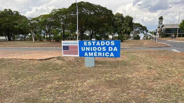 Entrada da Embaixada dos Estados Unidos em Brasília - Sputnik Brasil