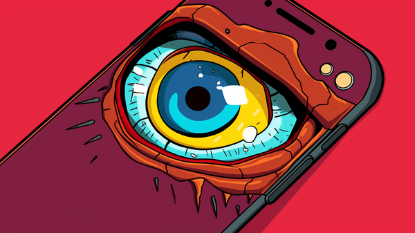 Uma imagem gerada por inteligência artificial (IA) de um celular com um olho, criada por Midjourney v5, 25 de setembro de 2023 - Sputnik Brasil