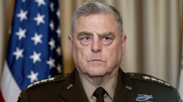 General Mark Milley, chefe do Estado-Maior Conjunto dos EUA, participa de coletiva de imprensa após reunião do Grupo de Contato de Defesa da Ucrânia na Base Aérea de Ramstein, em Ramstein, Alemanha, 19 de setembro de 2023 - Sputnik Brasil