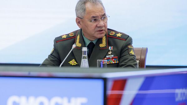 Ministro da Defesa russo, Sergei Shoigu, em reunião do Conselho de Ministros da Defesa da CEI em Tula - Sputnik Brasil