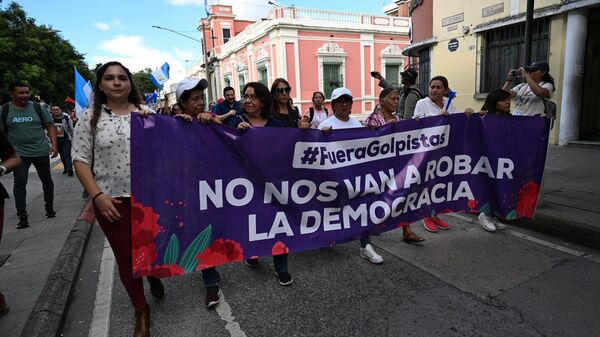 Protestos na Guatemala em prol dos resultados das eleições de agosto de 2023 - Sputnik Brasil