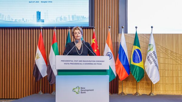 Reunião com a Presidência do Novo Banco de Desenvolvimento (NBD), Dilma Roussef,  Xangai, 13 de abril de 2023 - Sputnik Brasil