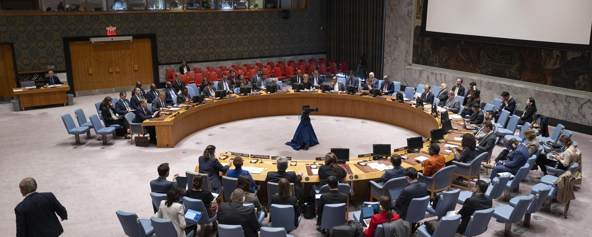 Membros do Conselho de Segurança da ONU reunidos na sede da organização, em Nova York. EUA, 9 de outubro de 2023 - Sputnik Brasil, 1920, 18.10.2023