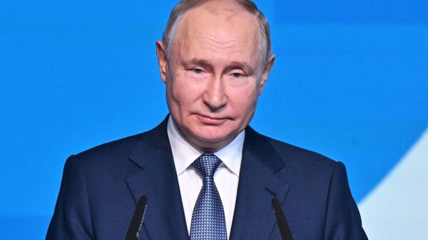 Presidente russo, Vladimir Putin, discursa no XI Fórum Internacional do Esporte, intitulado Rússia é uma potência esportiva, Perm, Rússia, 19 de outubro de 2023 - Sputnik Brasil