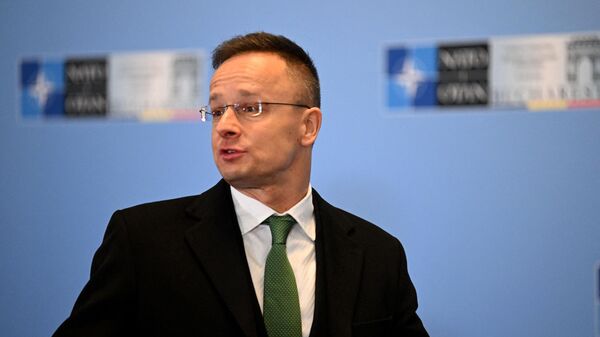 O ministro das Relações Exteriores da Hungria, Peter Szijjarto, chega para a reunião dos Ministros das Relações Exteriores da OTAN em Bucareste, Romênia, 30 de novembro de 2022 - Sputnik Brasil