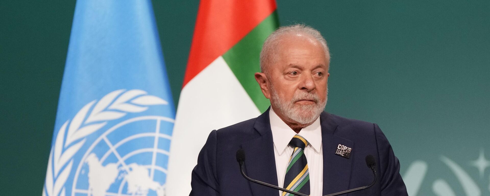 O presidente do Brasil, Luiz Inácio Lula da Silva, discursa em sessão plenária da Conferência das Nações Unidas sobre as Mudanças Climáticas de 2023 (COP28), em Dubai. Emirados Árabes Unidos, 1º de dezembro de 2023 - Sputnik Brasil, 1920, 01.12.2023