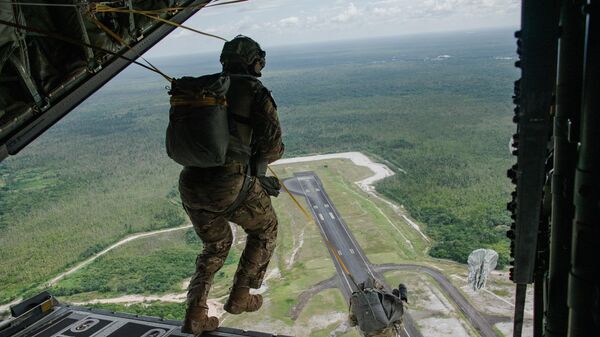 Ala de operações especiais da Guarda Nacional dos EUA realiza o exercício militar Tradewinds 23 na Guiana, em 18 de julho de 2023 - Sputnik Brasil