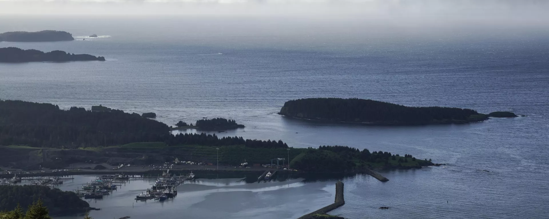 Neblina paira sobre o porto de Saint Herman em Kodiak, no Alasca, EUA, 25 de junho de 2023 - Sputnik Brasil, 1920, 23.12.2023