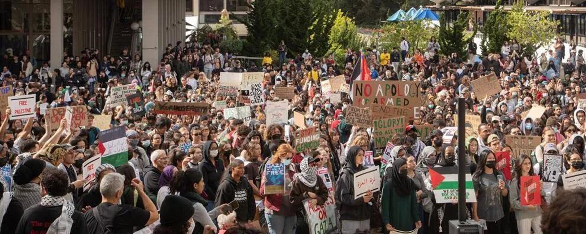 Estudantes protestam em prol da Palestina - Sputnik Brasil, 1920, 31.12.2023
