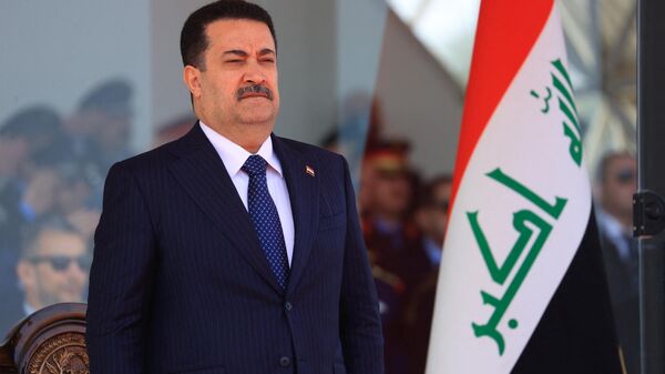 O primeiro-ministro do Iraque, Mohammed Shia al-Sudani, participa de uma cerimônia que marca o Dia da Polícia em Bagdá, em 9 de janeiro de 2024 - Sputnik Brasil