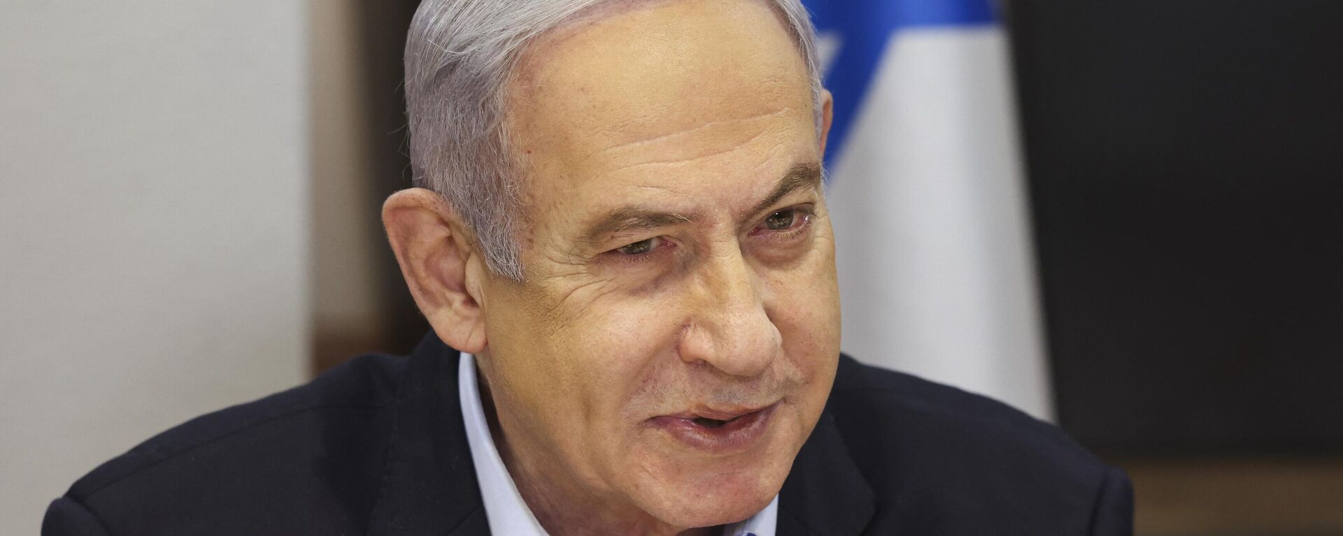 Benjamin Netanyahu, primeiro-ministro israelense, lidera a reunião semanal do gabinete no Ministério da Defesa em Tel Aviv, Israel, 7 de janeiro de 2024 - Sputnik Brasil, 1920, 10.03.2024