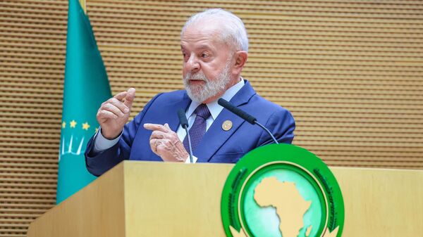 O presidente da República, Luiz Inácio Lula da Silva, durante a cerimônia de Abertura da 37º Cúpula da União Africana, na Sede da União Africana, Adis Abeba, Etiópia, em 17 de fevereiro de 2024 - Sputnik Brasil