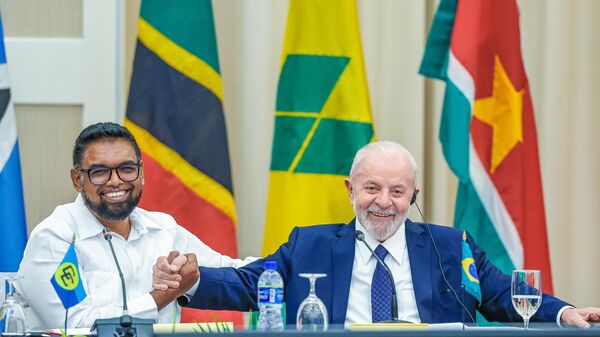 Presidente Luiz Inácio Lula da Silva durante a 46ª Conferência de Chefes de Governo da Comunidade do Caribe (Caricom). Georgetown, Guiana, 28 de fevereiro de 2024 - Sputnik Brasil