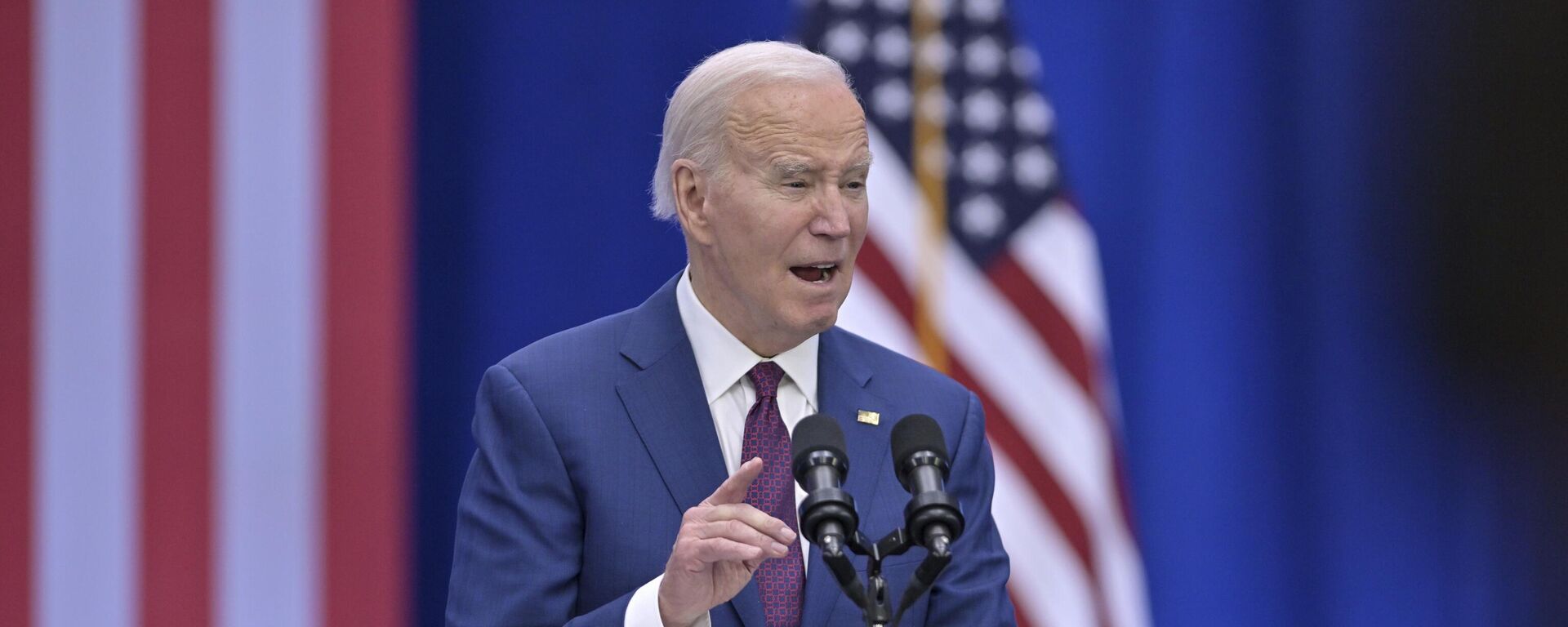 Joe Biden, presidente dos EUA, discursa durante evento em Goffstown. New Hampshire, EUA, 11 de março de 2024 - Sputnik Brasil, 1920, 13.05.2024