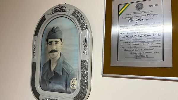 Retrato do ex-combatente da Força Expedicionária Brasileira (FEB) Walfrid de Moraes, que lutou contra as forças nazifascistas de Adolf Hitler em front italiano na Segunda Guerra Mundial - Sputnik Brasil