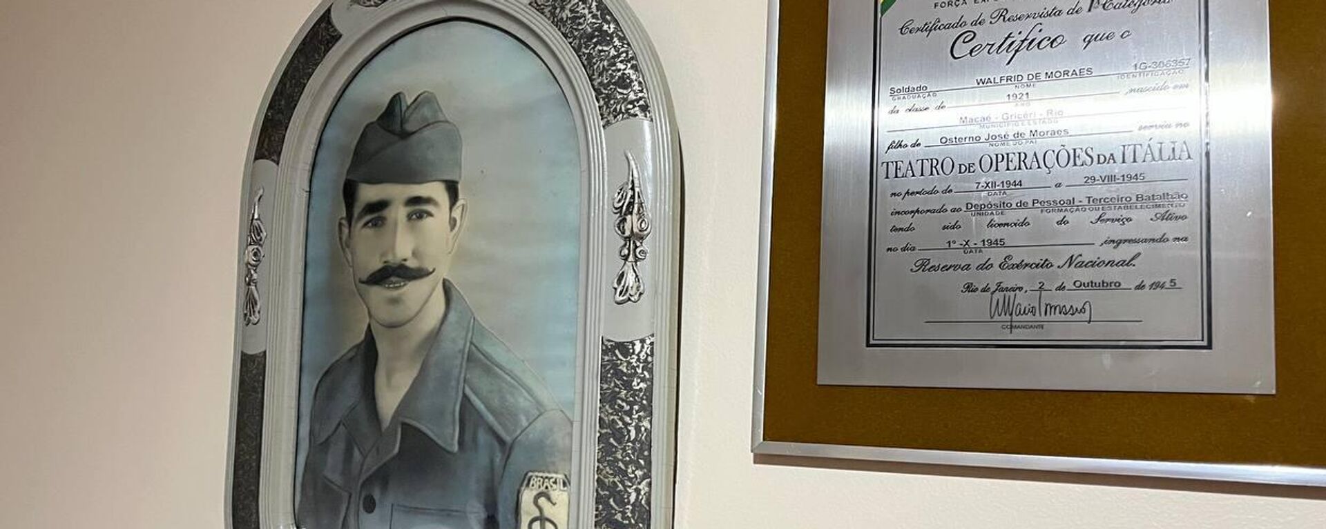 Retrato do ex-combatente da Força Expedicionária Brasileira (FEB) Walfrid de Moraes, que lutou contra as forças nazifascistas de Adolf Hitler em front italiano na Segunda Guerra Mundial - Sputnik Brasil, 1920, 17.03.2026