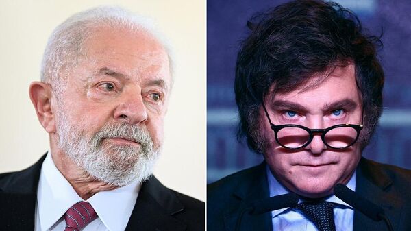 Os presidentes brasileiro, Luiz Inácio Lula da Silva, e argentino, Javier Milei - Sputnik Brasil