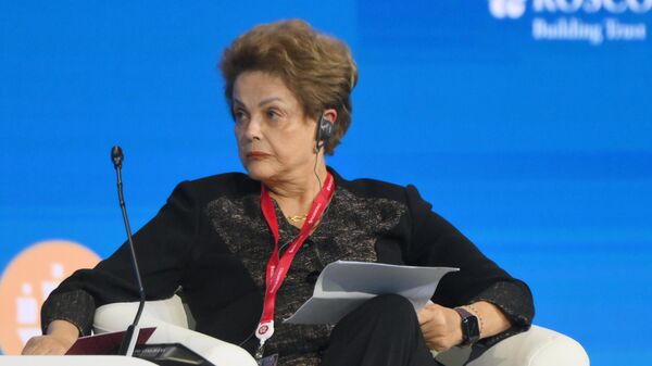Cerimônia de abertura do fórum com Dilma Rousseff, presidente do Novo Banco de Desenvolvimento, em 6 de junho de 2024 - Sputnik Brasil