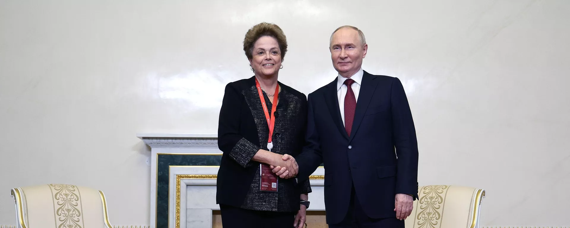 Presidente russo, Vladimir Putin, se reúne com a presidente do Novo Banco de Desenvolvimento do BRICS, Dilma Rousseff, 6 de junho de 2024 - Sputnik Brasil, 1920, 06.06.2024