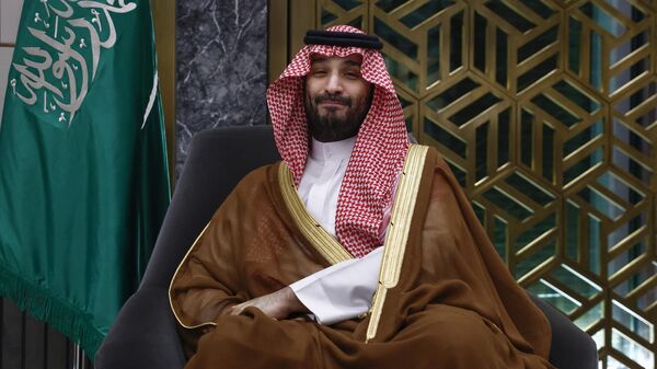 Príncipe saudita Mohammed bin Salman durante reunião com o secretário de Estado Antony Blinken, Jidá, Arábia Saudita, 20 de março de 2024 - Sputnik Brasil
