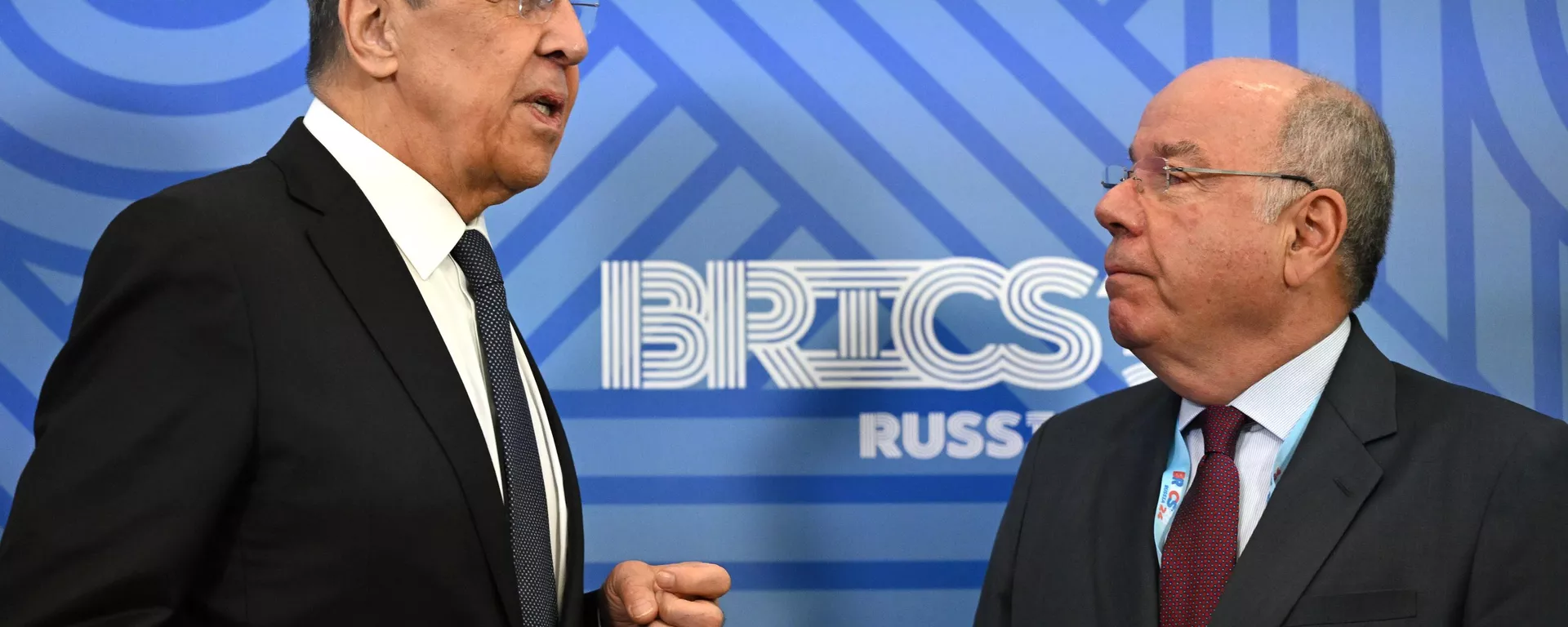 Ministro das Relações Exteriores do Brasil, Mauro Vieira (à direita) e seu homólogo russo, Sergei Lavrov (à esquerda), durante reunião de chanceleres do BRICS, em Nizhny Novgorod. Rússia, 10 de junho de 2024 - Sputnik Brasil, 1920, 10.06.2024